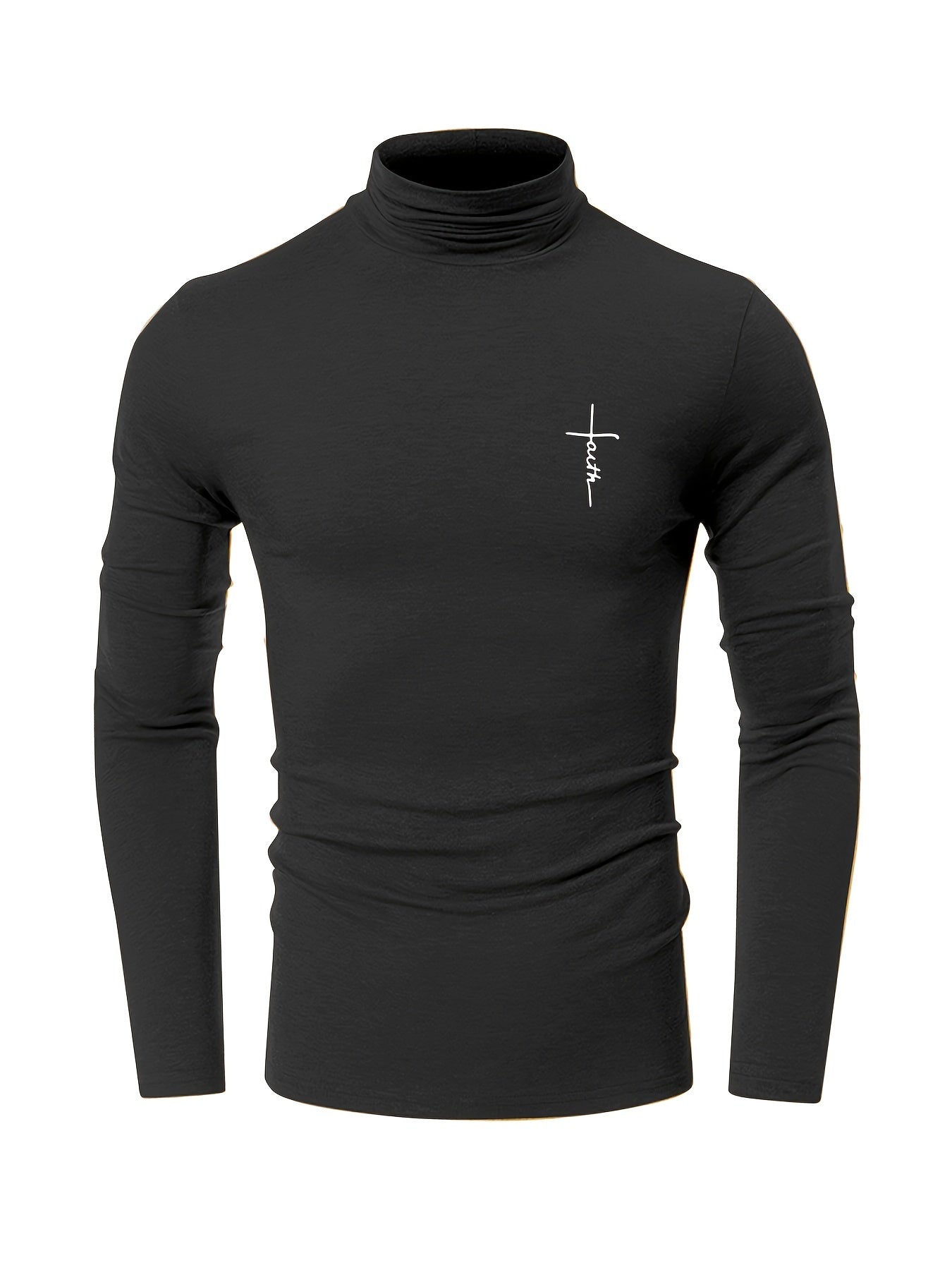 Men's Athletic Faith Print Turtleneck