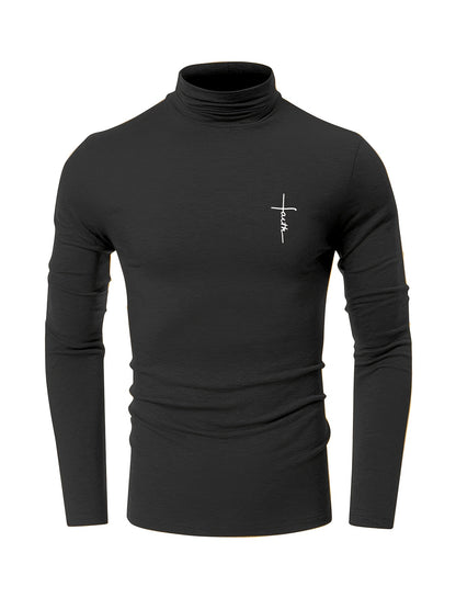 Men's Athletic Faith Print Turtleneck