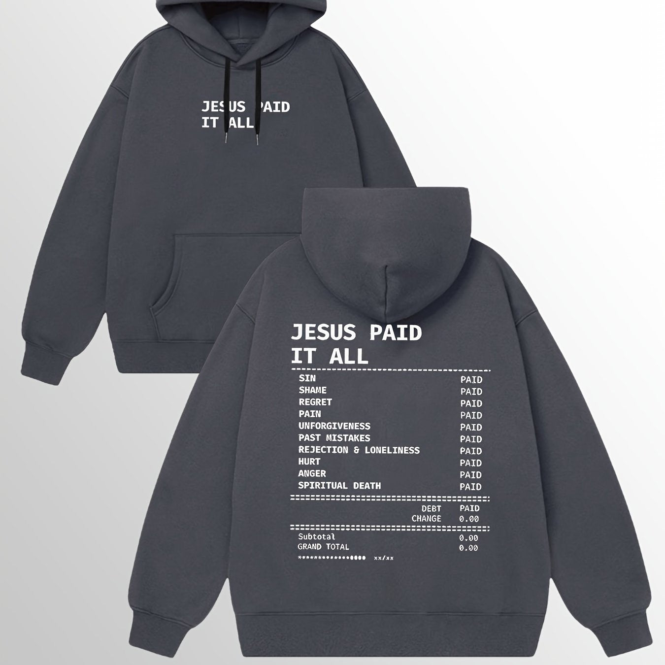 JESUS PAID IT ALL Men's Fleece Hoodie