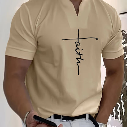 FAITH V-Neck Short Sleeve T-shirt For Men