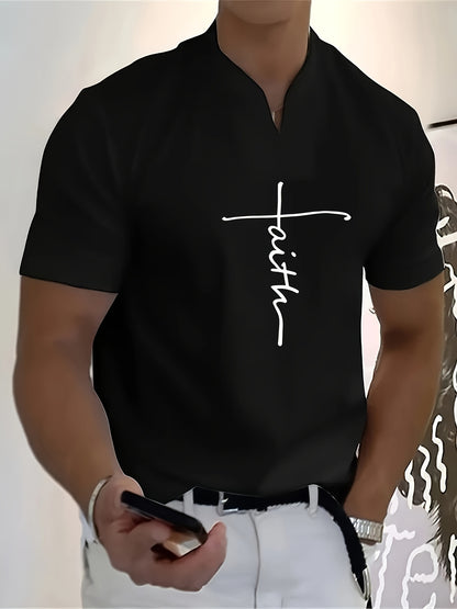 FAITH V-Neck Short Sleeve T-shirt For Men