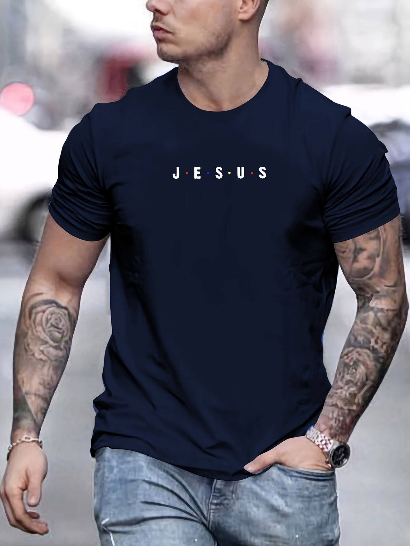 Jesus Minimalist Print Men's T-Shirt